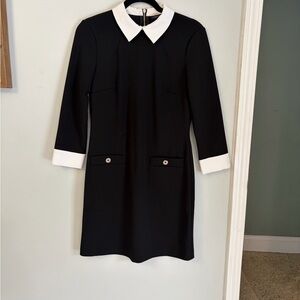 Tommy Hilfiger Black Dress with White Collar and Cuffs